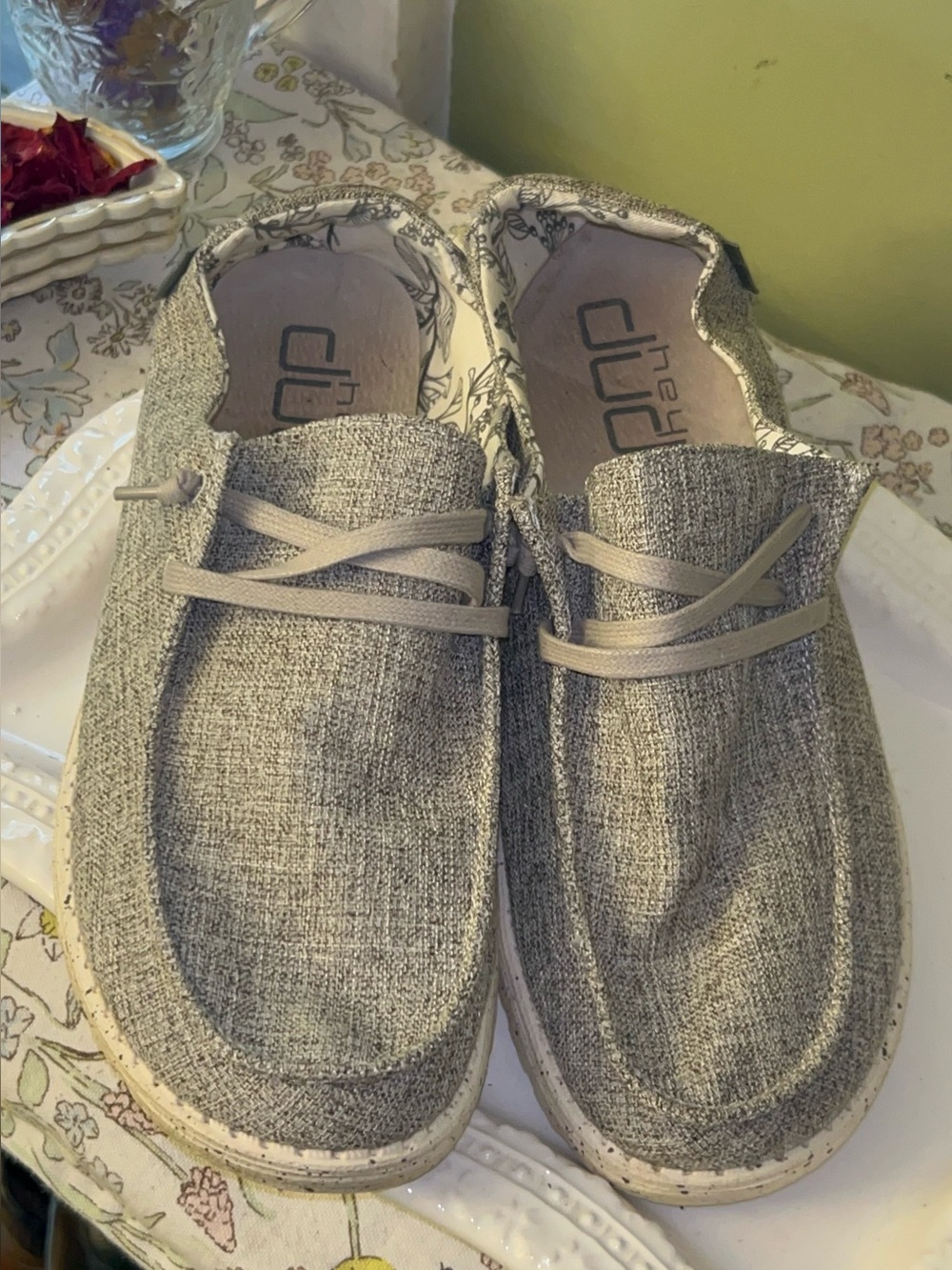 Hey Dude Wendy Linen loafers in the "Iron" color Size 11